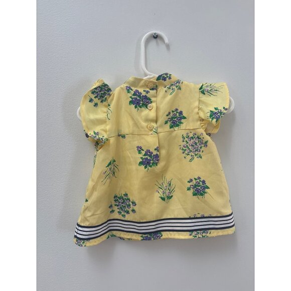 Janie & Jack Baby Girls Yellow Floral Dress 12-18 Months Polyester Short Sleeve - Picture 2 of 5